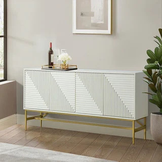 Rowland Modern Sideboard Cabinet with Contemporary Glam by HULALA HOME - White | Bed Bath & Beyond