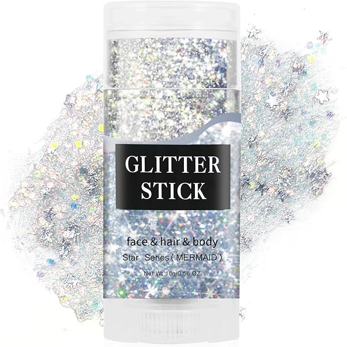 MEICOLY Mermaid Body Glitter Stick,Waterproof Halloween Face Glitter Gel,Chunky Glitter for Face/... | Amazon (US)