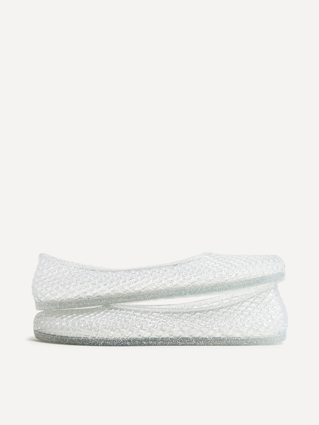 Lagoon Silver Glitter Jelly Caged Sandals | Linzi Shoes