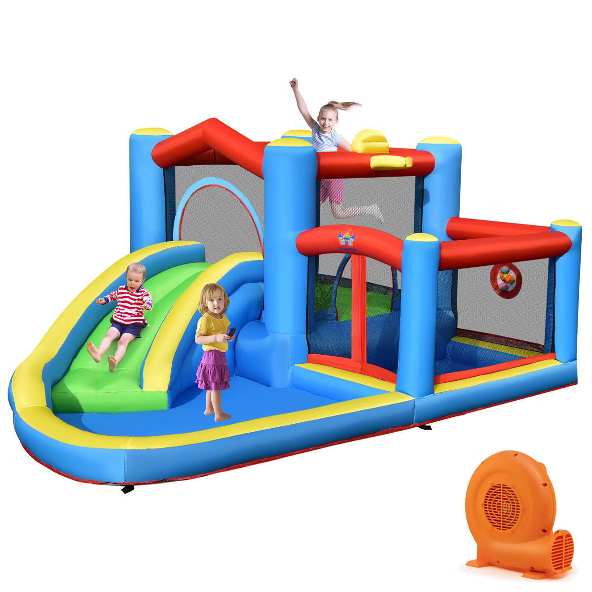 Costway Inflatable Kids Water Slide Outdoor Indoor Slide Bounce Castle with 550W Blower | Target