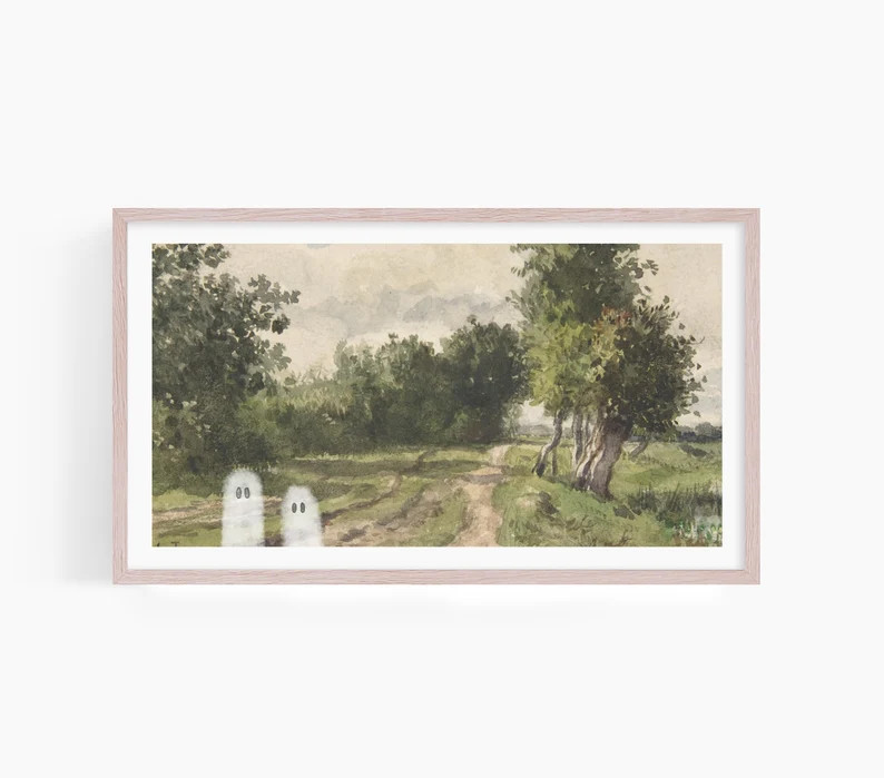 Vintage Halloween Painting Instant Digital Download Frame TV - Etsy | Etsy (US)