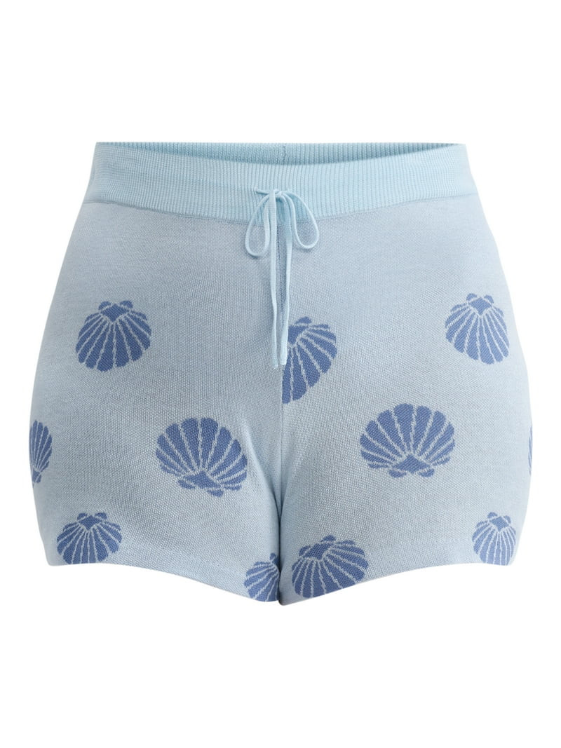 No Boundaries Intarsia Knit Shorts Coverup, 2.5'' Inseam, Women's | Walmart (US)