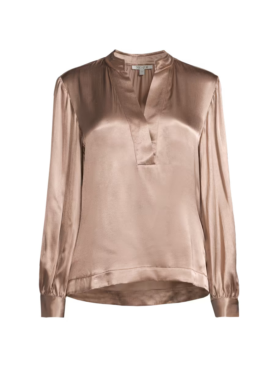 Elevated Satin Long-Sleeve Top | Saks Fifth Avenue