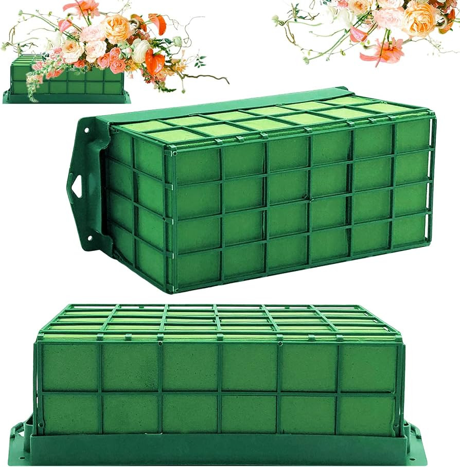 2 Pieces Floral Foam Cage,Flower Arrangements Supplies with Floral Foam,Rectangle Flower Holder F... | Amazon (US)
