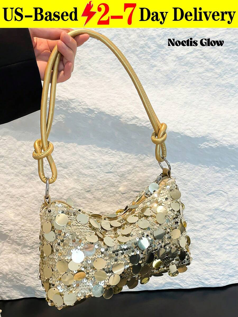 Elegant And Stylish Mini Banquet Shoulder Bag, Sparkling Handbag, Ladies' Bag, Party Clutch-Perfe... | SHEIN