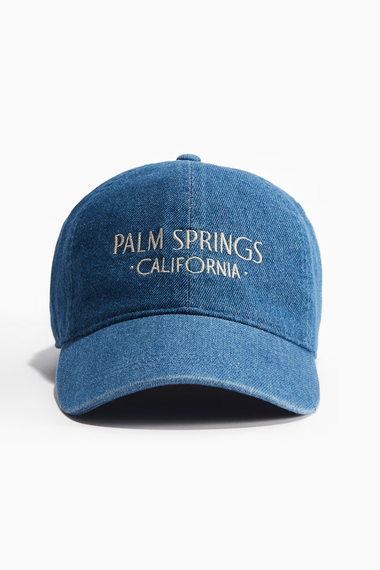Embroidered Denim Cap - Denim blue/Palm Springs - Ladies | H&M US | H&M (US + CA)