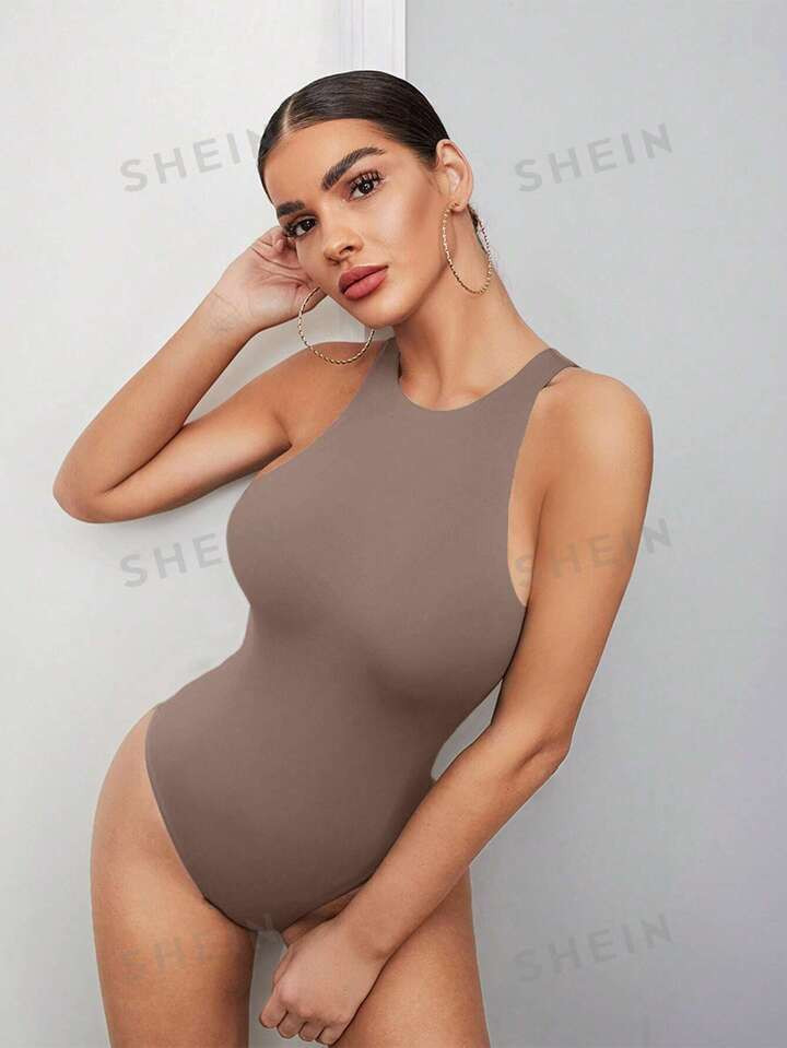 SHEIN BAE Solid Tank Bodysuit | SHEIN