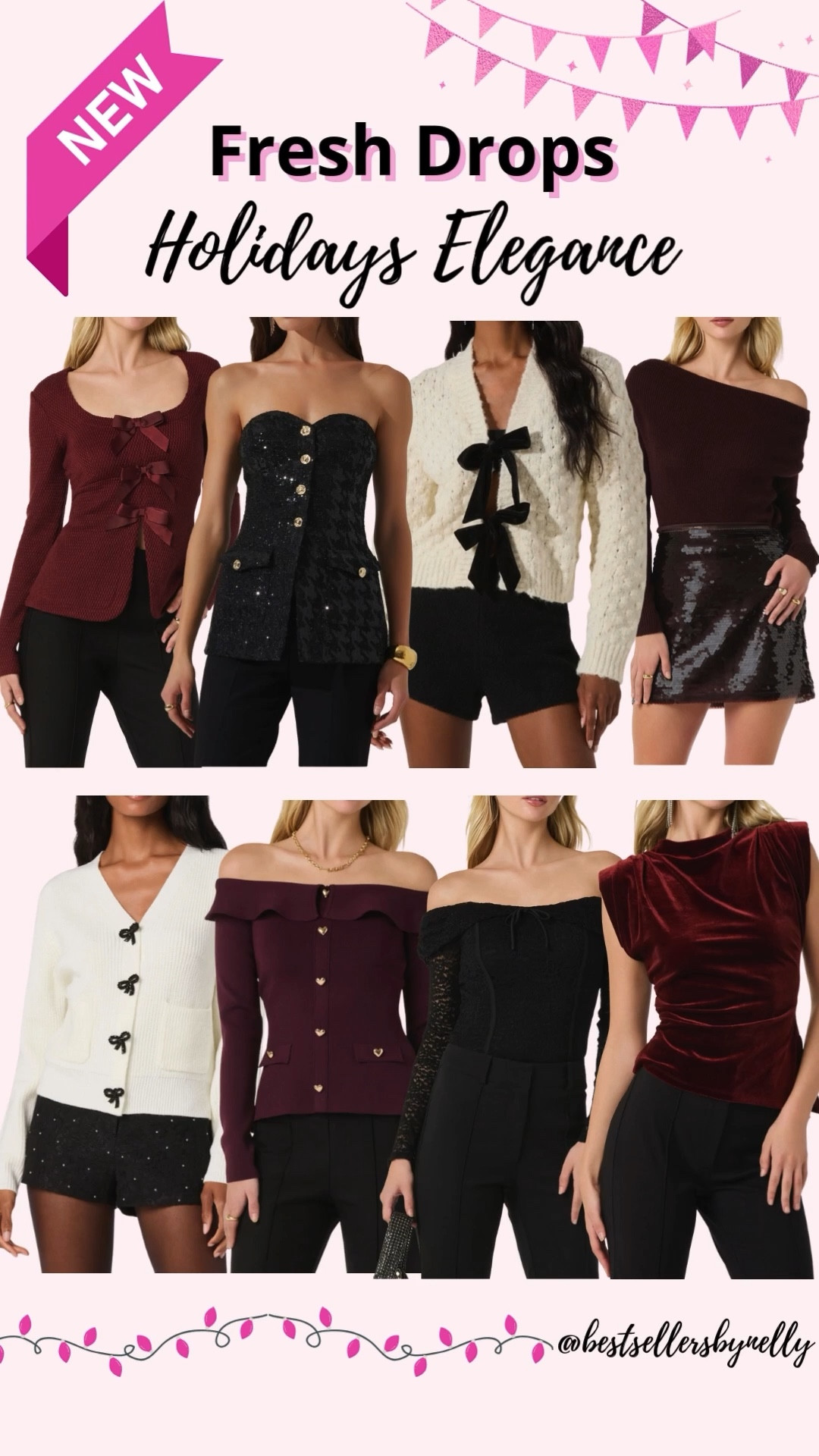 Fresh holiday drops that feel elevated but wearable 🎄♥️✨

From bow details and off-the-shoulder knits to velvet, sequins, and structured corset tops

These pieces are perfect for holiday parties, dinners, and festive nights out✨

🛍️ All linked & party-ready


holiday tops
holiday party outfit
festive fashion
elegant tops
holiday outfit ideas
party tops
dressy tops
velvet top
sequin top
off the shoulder top
bow detail top
corset top
winter party outfit
Christmas party outfit
New Year’s Eve outfit
holiday style
chic holiday look
classy outfit ideas
going out tops
women’s holiday fashion
cocktail party outfit
festive knit top
dressy knitwear
holiday capsule wardrobe
night out outfit
elegant winter outfit
statement tops
holiday dinner outfit
glam outfit ideas
party season fashion


#LTKgrwm #LTKootd #LTKHoliday