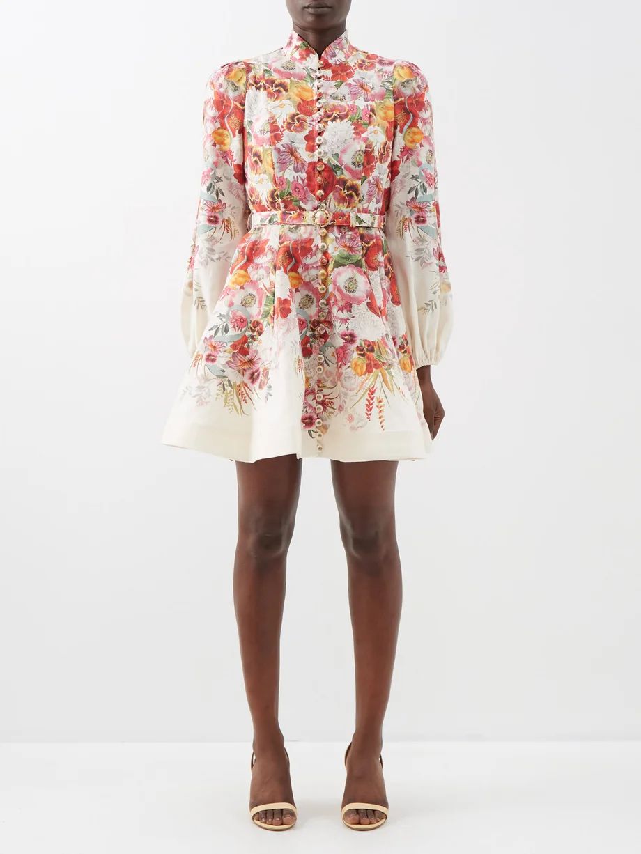 Wonderland floral-print button-front mini dress | Zimmermann | Matches (UK)