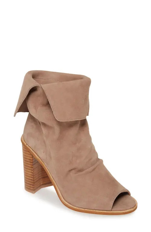42 Gold Ramada Peep Toe Bootie in Silver Taupe Suede at Nordstrom, Size 5 | Nordstrom