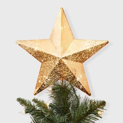 11" x 9.5" Incandescent Lighted Plastic Star Christmas Tree Topper with Clip Gold - Wondershop™ | Target