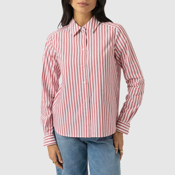 Anneliese Shirt - Red Stripe | Saint + Sofia