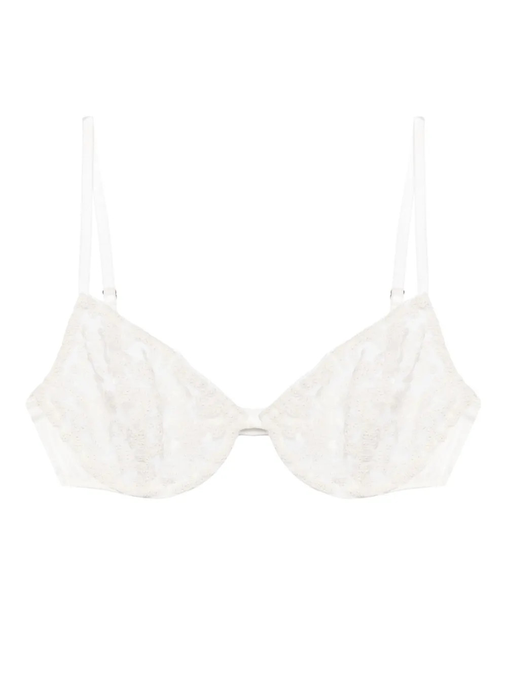 Kiki De Montparnasse Lola Lace Silk Bra | White | FARFETCH AU | Farfetch Global