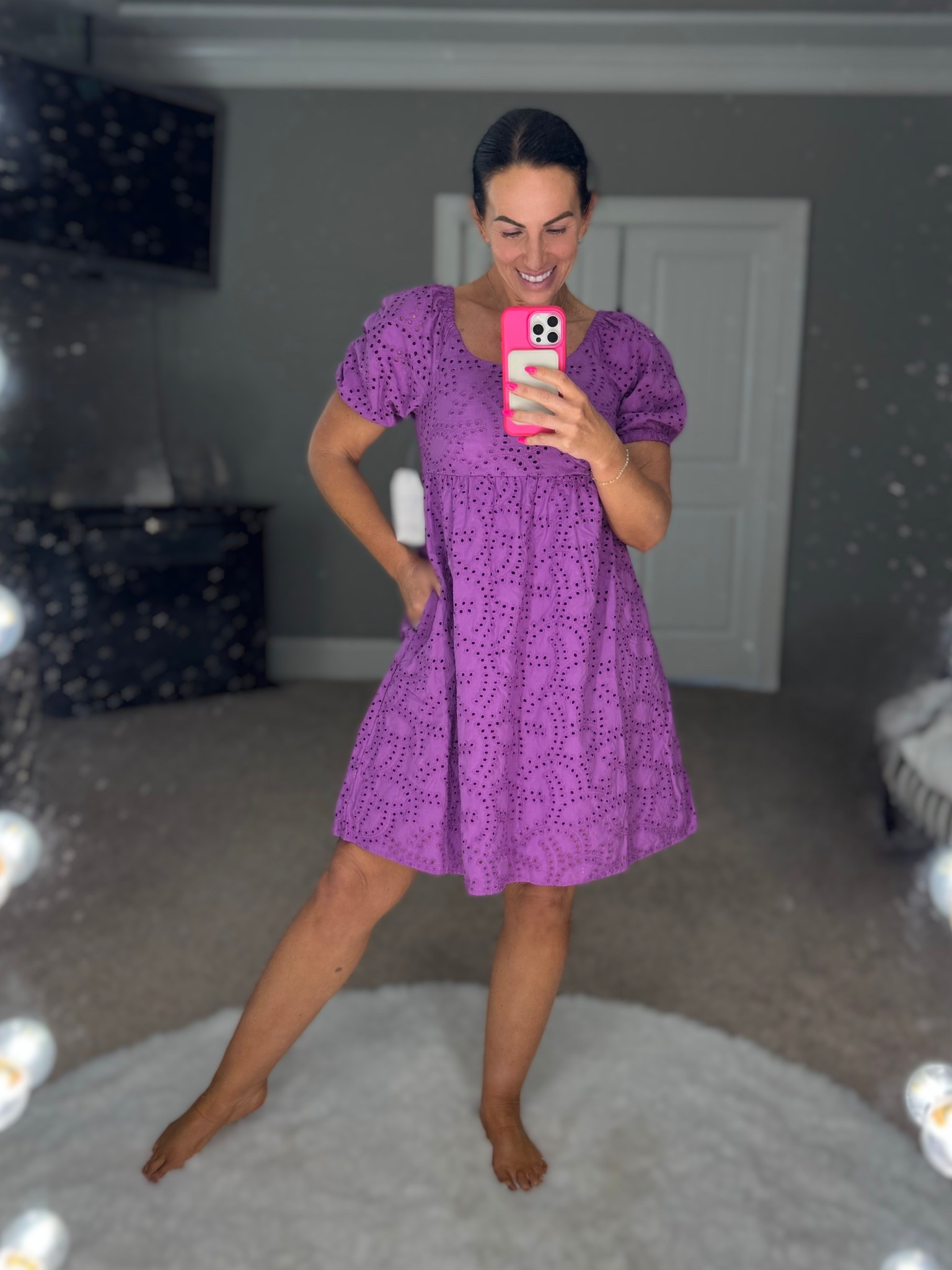 The perfect dress for Easter is here! This eyelet overlay swing dress features a puff sleeve and square neckline. Comes in several colors. Wearing XS and under $25!

#LTKFindsUnder50 #LTKSeasonal #LTKStyleTip