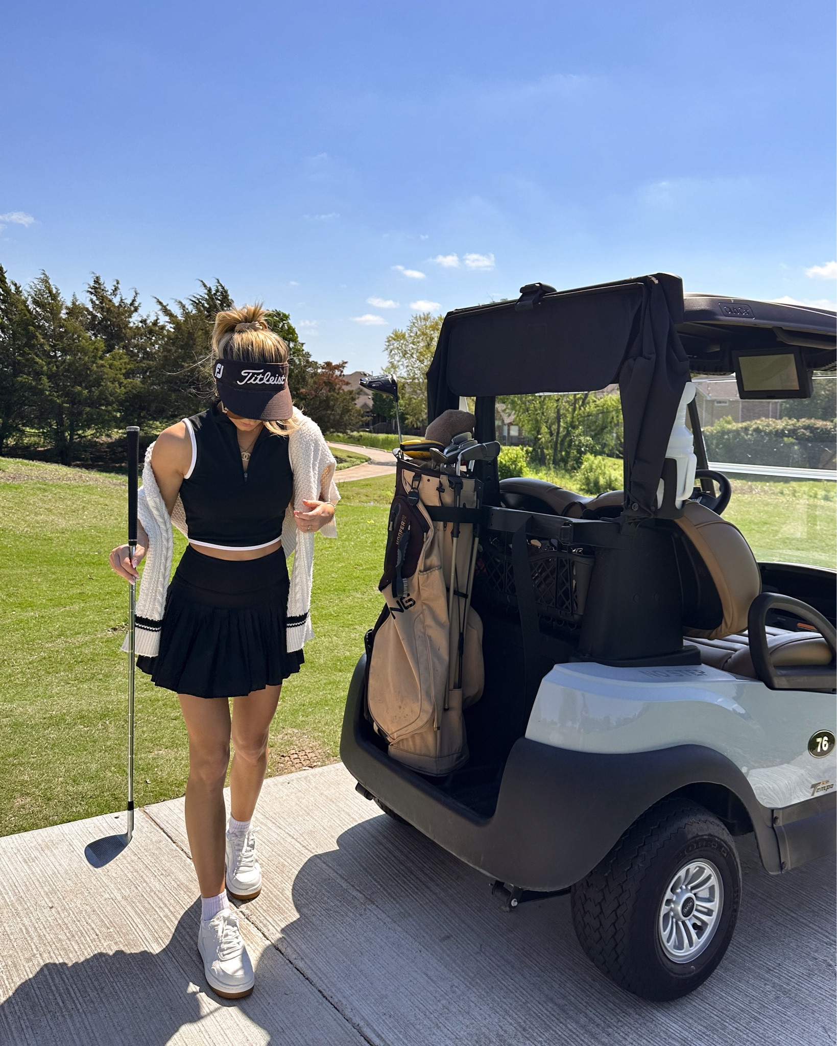 Women’s golf outfit, black golf outfit, tennis skirt outfit 

#LTKActive #LTKSeasonal #LTKstyletip