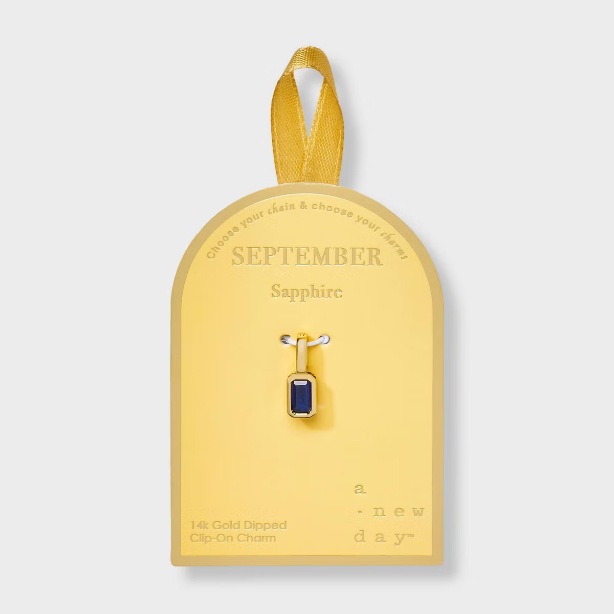 14K Gold Dipped Rectangle Birthstone Charm - A New Day™ | Target