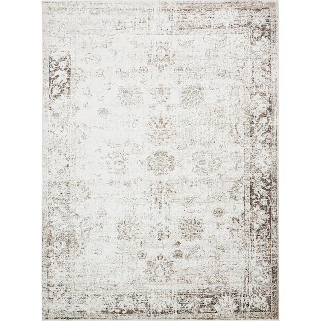 Unique Loom Casino Sofia 9 x 12 Ivory/Brown Indoor Medallion Vintage Area Rug | Lowe's