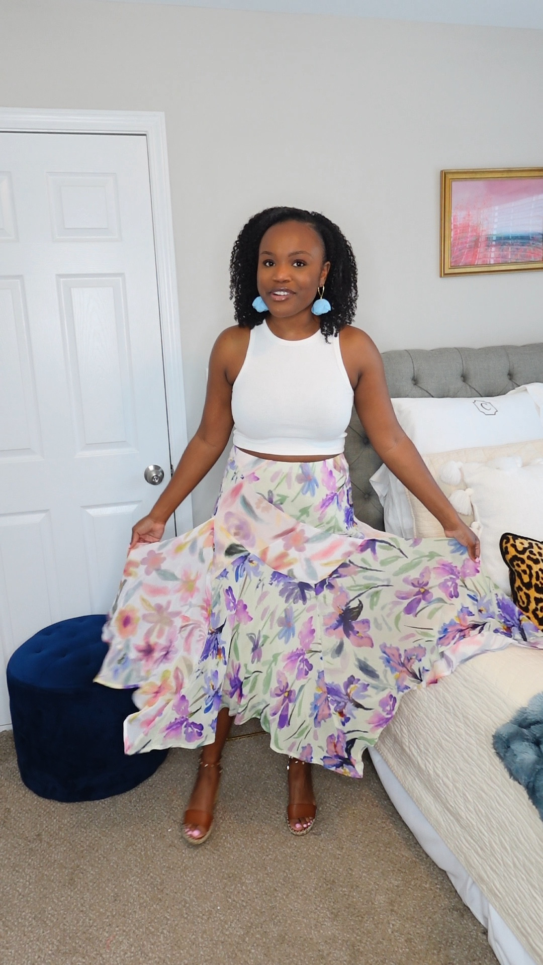 Anthropologie skirt, H&M top, J. Crew earrings. Valentino rockstud wedges. 💓

#LTKstyletip #LTKVideo #LTKmidsize