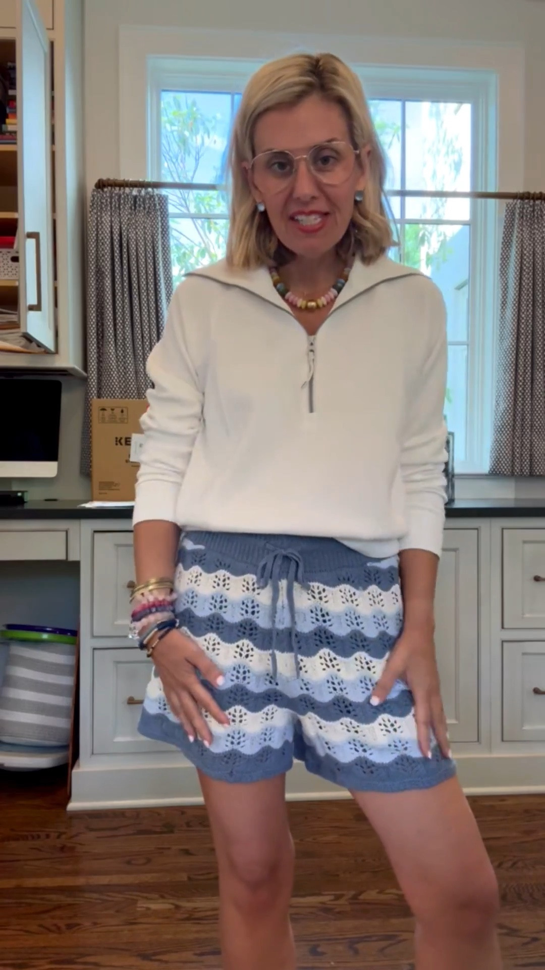 Can we have a moment for the shorts? I love them so much! I ordered the matching top but wanted to show you how I style a set separately. So good! 
1/2 zip - xs
Shorts - medium (need small) 

#LTKstorytime #LTKdayinmylife #LTKOver40