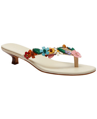 COACH Women's Tea Rose Kitten Heel Thong Sandals - Macy's | Macy's