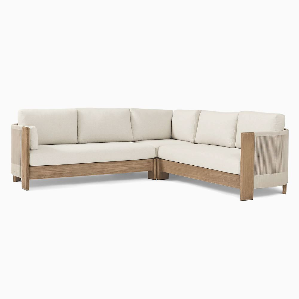Porto Outdoor 3-Piece L-Shaped Sectional (100") | West Elm (US)