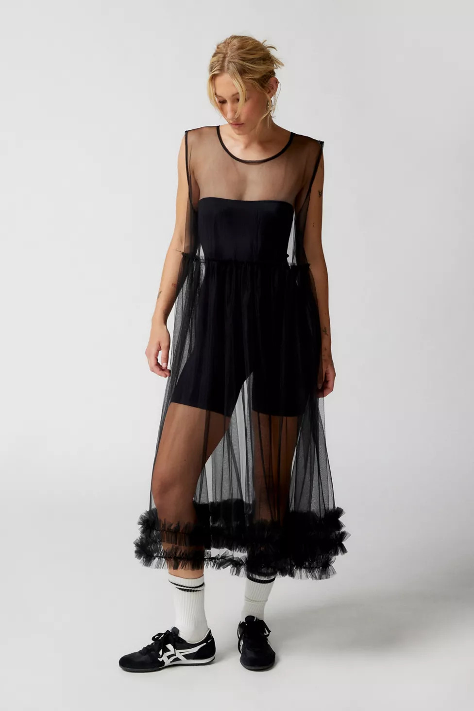Sheer Ruffle Midi Robe | Urban Outfitters (US and RoW)