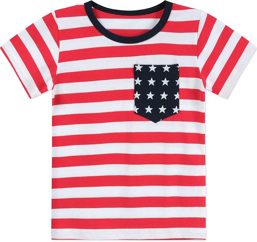 DDSOL 4th of July T-Shirt Toddler Little Boys Girls American Flag USA Patriotic Kids Short Sleeve... | Amazon (US)