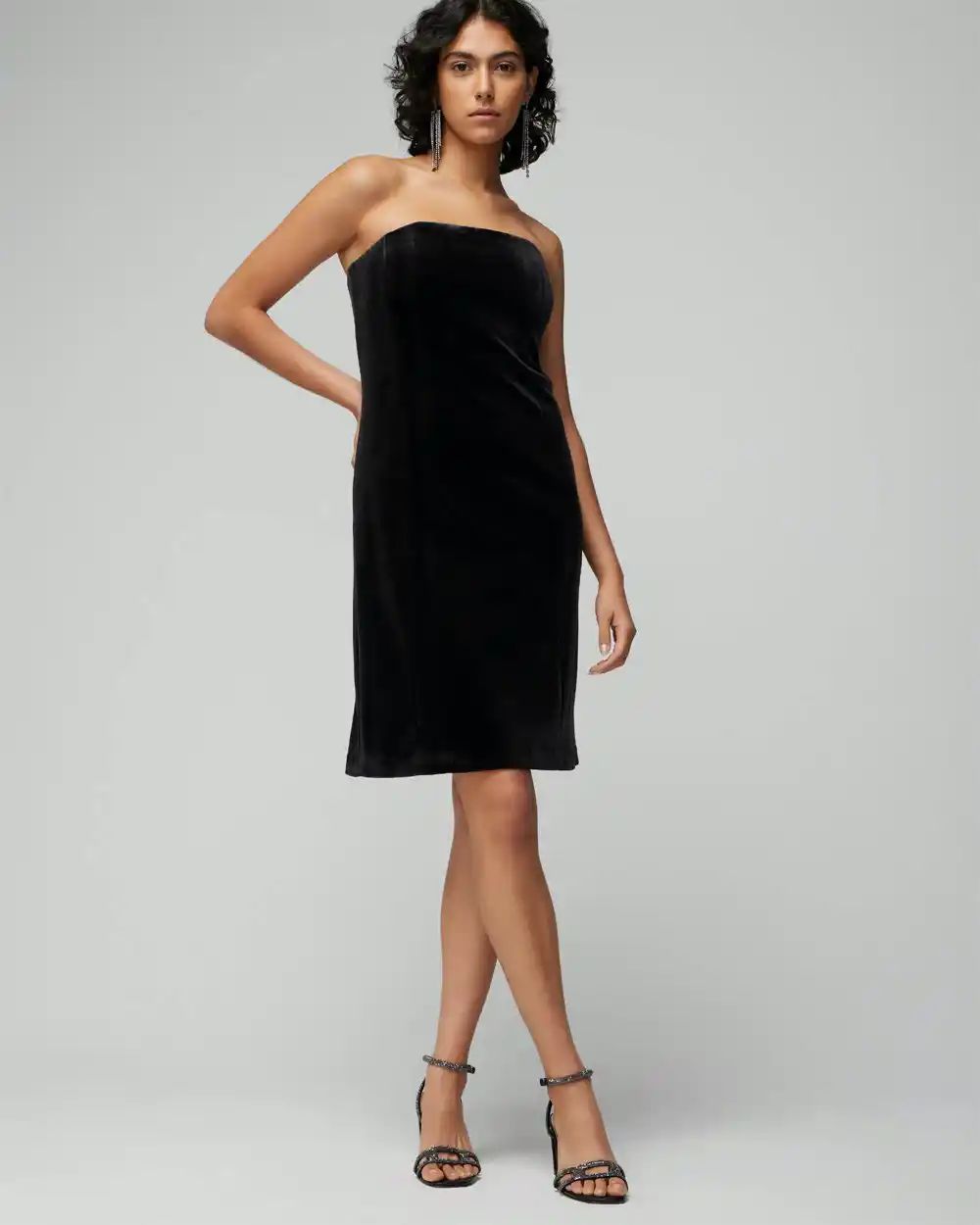 Petite Strapless Velvet Mini Dress - Party Looks Under $200 | White House Black Market | White House Black Market