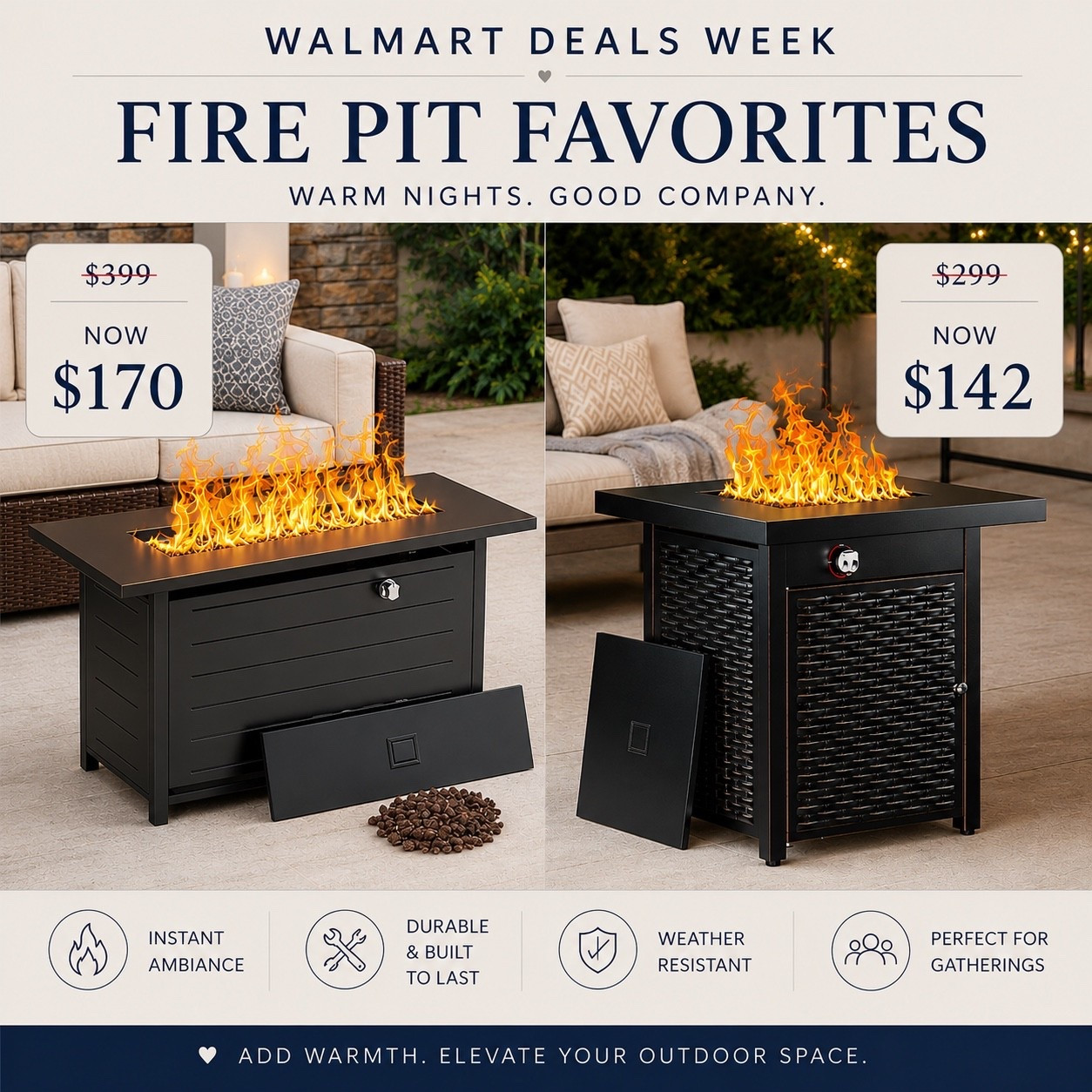 Both of these outdoor Fire pits are such a good deal right now for Walmart Deals Week! We use ours year round! Sale ends Sunday

#LTKHome #LTKSaleAlert #LTKSeasonal