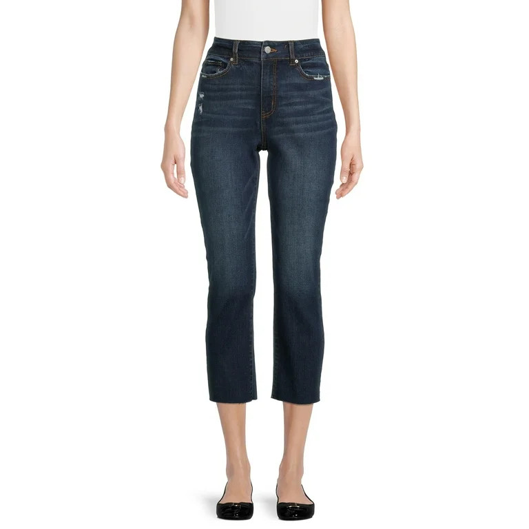 Time and Tru Women's Straight Leg Crop Jeans - Walmart.com | Walmart (US)