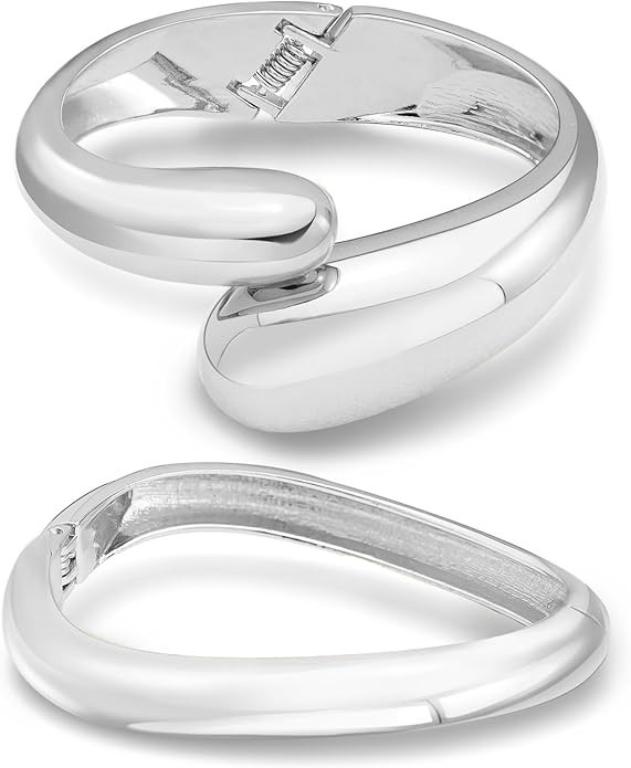 2pcs Golden Color Plated Cuff Waterdrop Teardrop Bangle Bracelet for Women Gift,Chunky Twisted Hi... | Amazon (US)