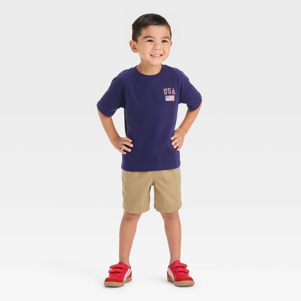Toddler Boys' 4th of July USA T-Shirt - Cat & Jack™ Navy Blue 12M | Target