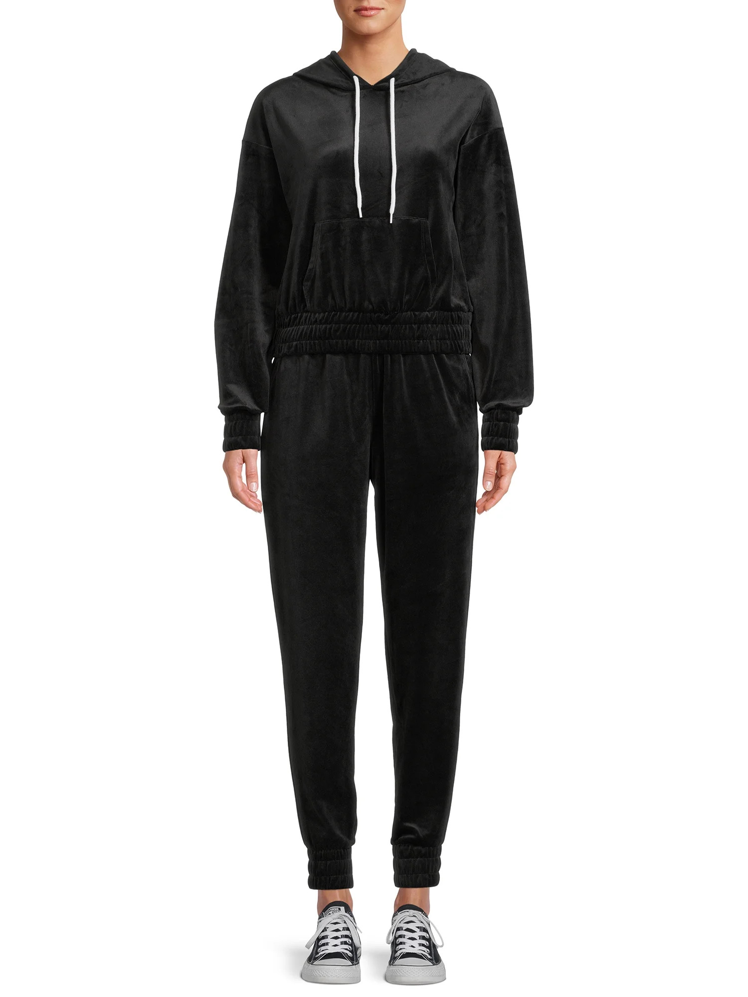 No Boundaries Juniors’ Velour Lounge Set, 2-Piece | Walmart (US)