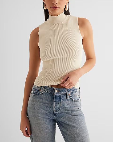 Silky Soft Fitted Mock Neck Sweater Tank | Express
