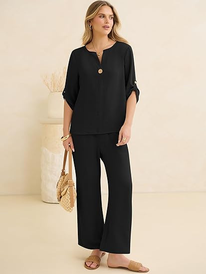 The kind of outfit you pack every single time ✈️ Easy, comfy, and still looks put together. This lounge set is a must for travel days 🤍 #traveloutfit #airportstyle #amazonfinds #comfyfits #ltktravel 

 #LTKSeasonal #LTKSaleAlert #LTKTravel