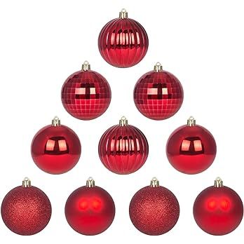 10PCS Christmas Balls Ornaments for Xmas Tree - Shatterproof Christmas Tree Decorations Large Han... | Amazon (US)