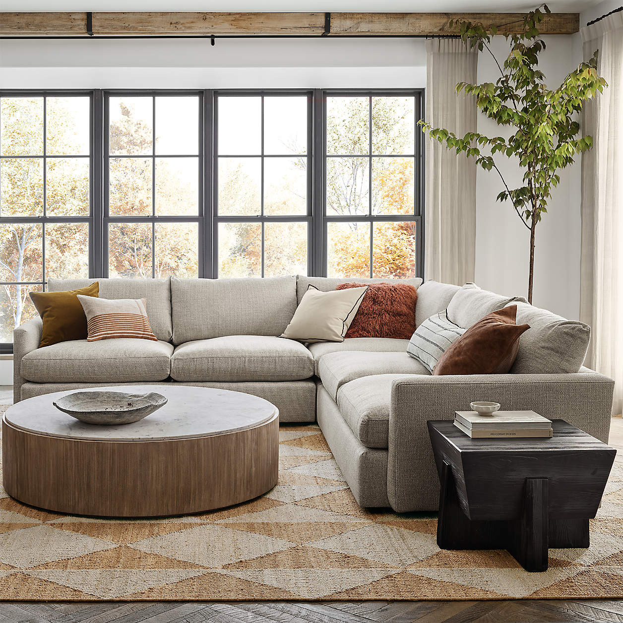 Lounge 3-Piece L-Shaped Sectional Sofa + Reviews | Crate & Barrel | Crate & Barrel