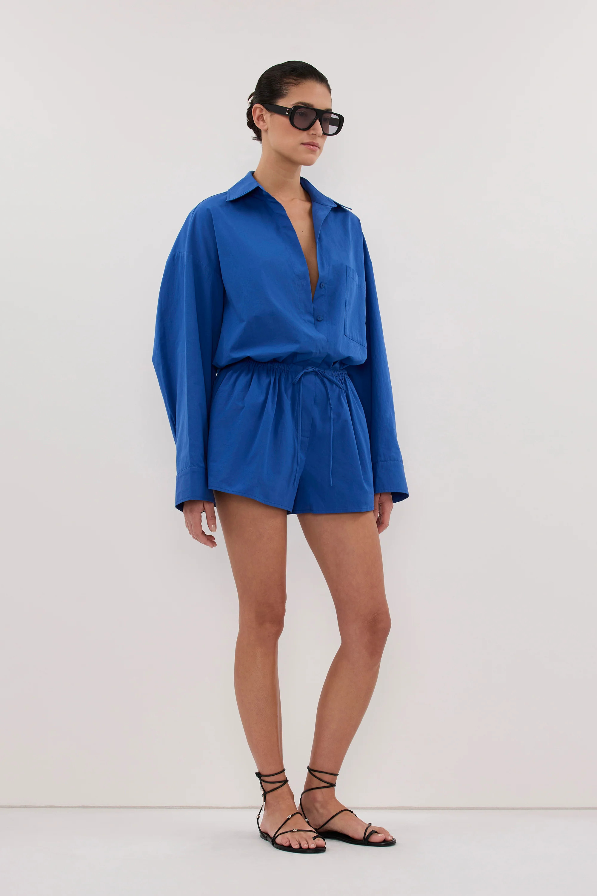 INA COBALT COTTON SHIRT | DISSH