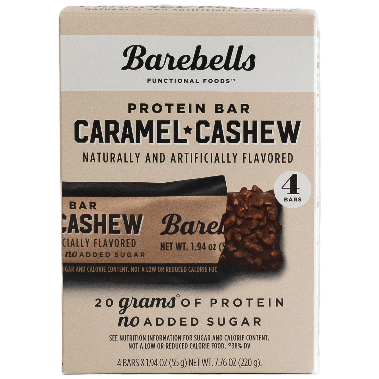 Barebells Protein Bars with 20g High Protein, 1.9oz Bars, Caramel Cashew - 4 Count | Walmart (US)