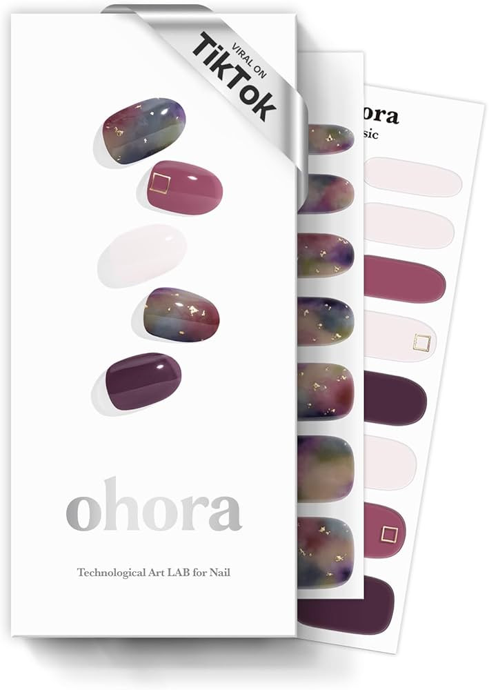 ohora Semi Cured Gel Nail Strips (N Tie-dye) - Purple, Ombre, Works with Any UV/LED Lamps, Salon-... | Amazon (US)