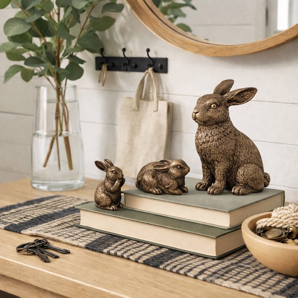 Run, don’t walk. 🐇 These brass bunnies from My Texas House at Walmart are the perfect high-end dupe for the viral Studio McGee and Pottery Barn styles, but they’re each under $5. I styled all three on an entryway table to give you an idea of how you can style them. 

The antique brass finish, realistic detailing, and varied sizes make them look so much more expensive than they are. These are the kind of pieces that sell out fast every single spring and resell for 3–4x the price once they’re gone.

If you see them in stock, grab them immediately. Trust me, you’ll regret it if you wait.

Follow me on LTK for more viral Walmart finds before they sell out.

#LTKHome #LTKSeasonal #LTKSaleAlert