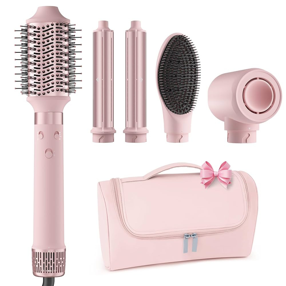 Dual Voltage Hot Air Styler Wrap - 5 in 1 Hair Dryer Brush with Fast Drying Blow Dryer, Styling, ... | Amazon (US)