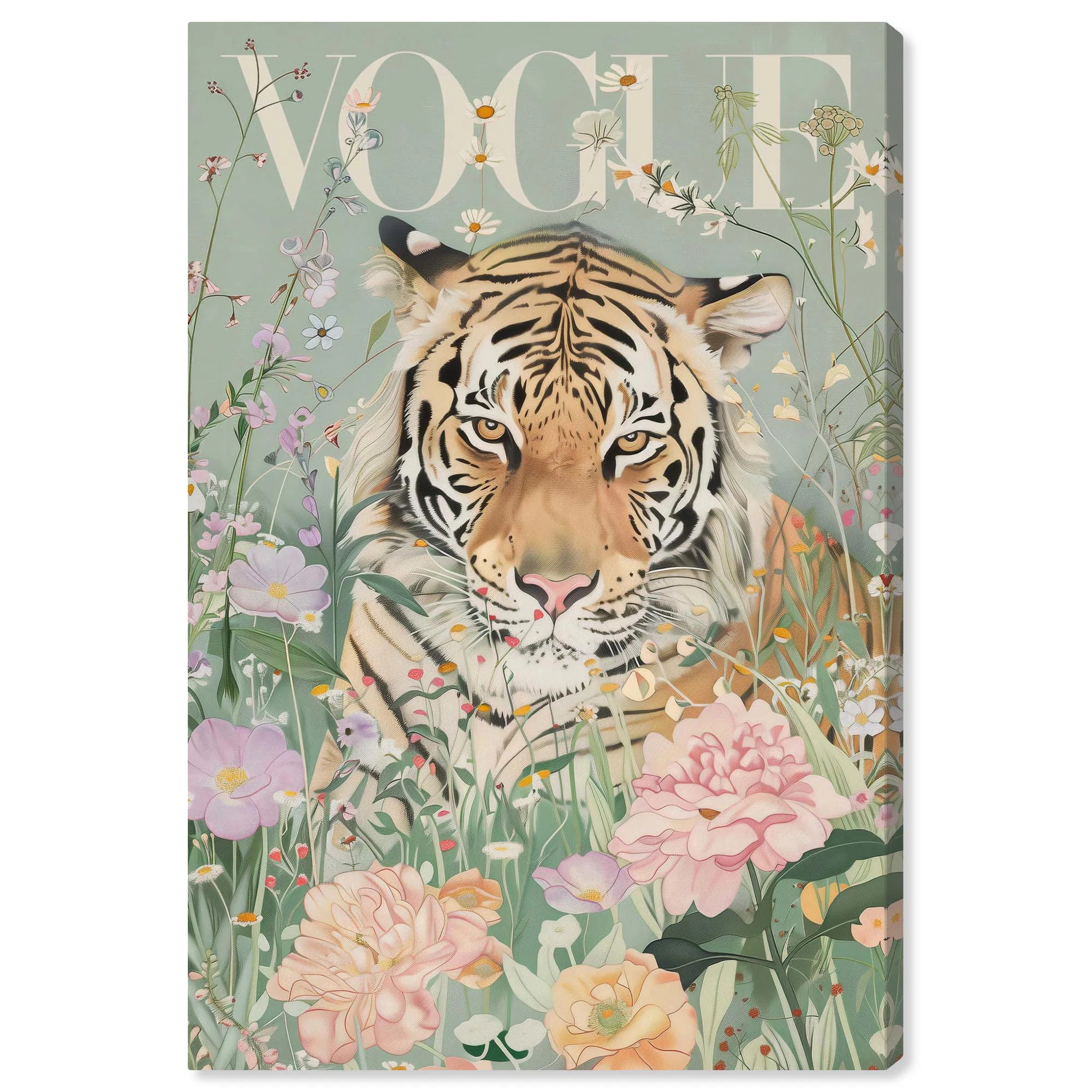 Spring Magazine Tiger Canvas Vintage Animal Art by Art Remedy | Wayfair North America