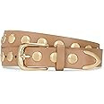 JASGOOD Women Fashion Leather Belt Punk Studded Belt for Jeans Pants Dresses | Amazon (US)