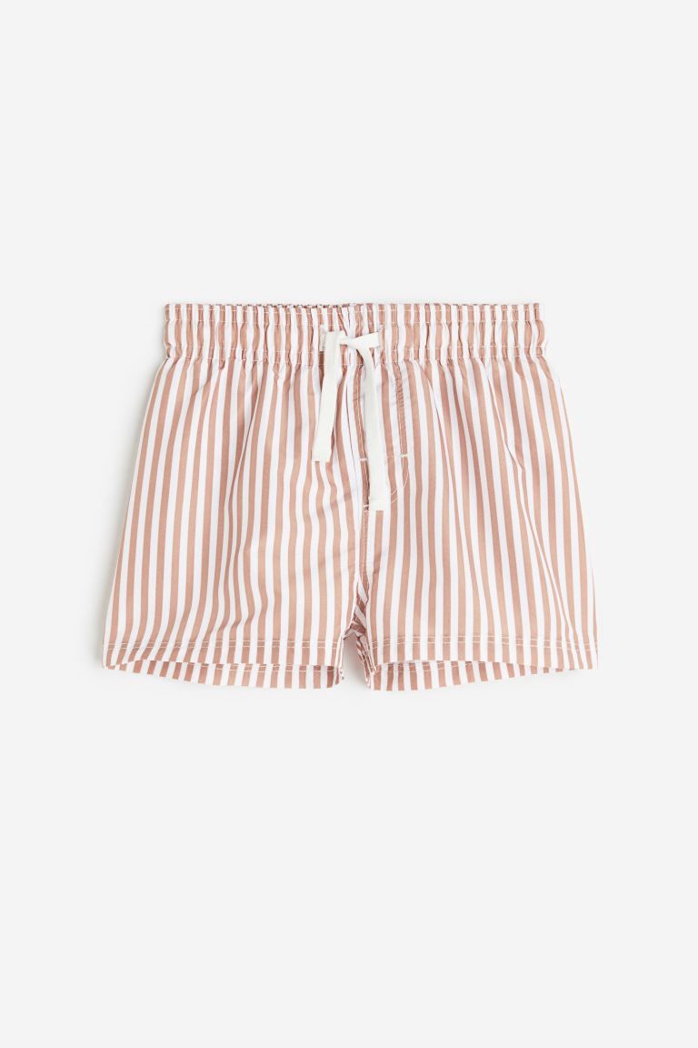 Patterned Swim Shorts - Regular waist - Dusty orange/striped - Kids | H&M US | H&M (US + CA)