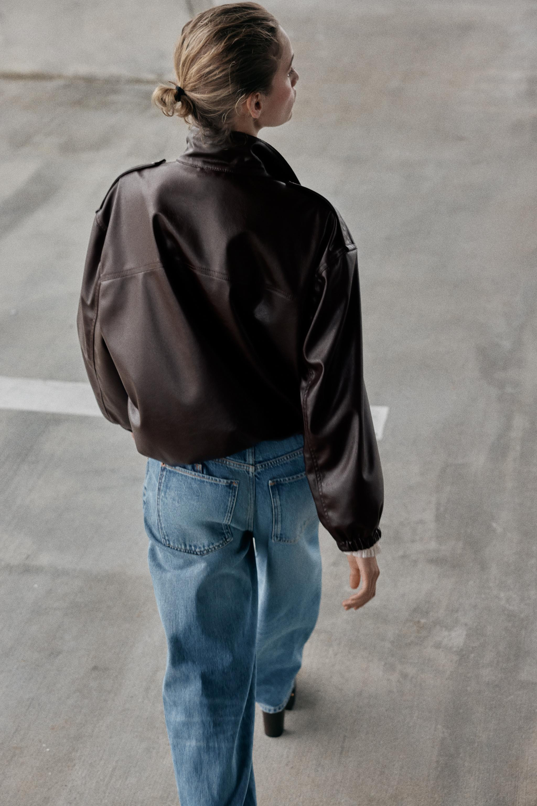 LEATHER EFFECT BOMBER JACKET | Zara UK