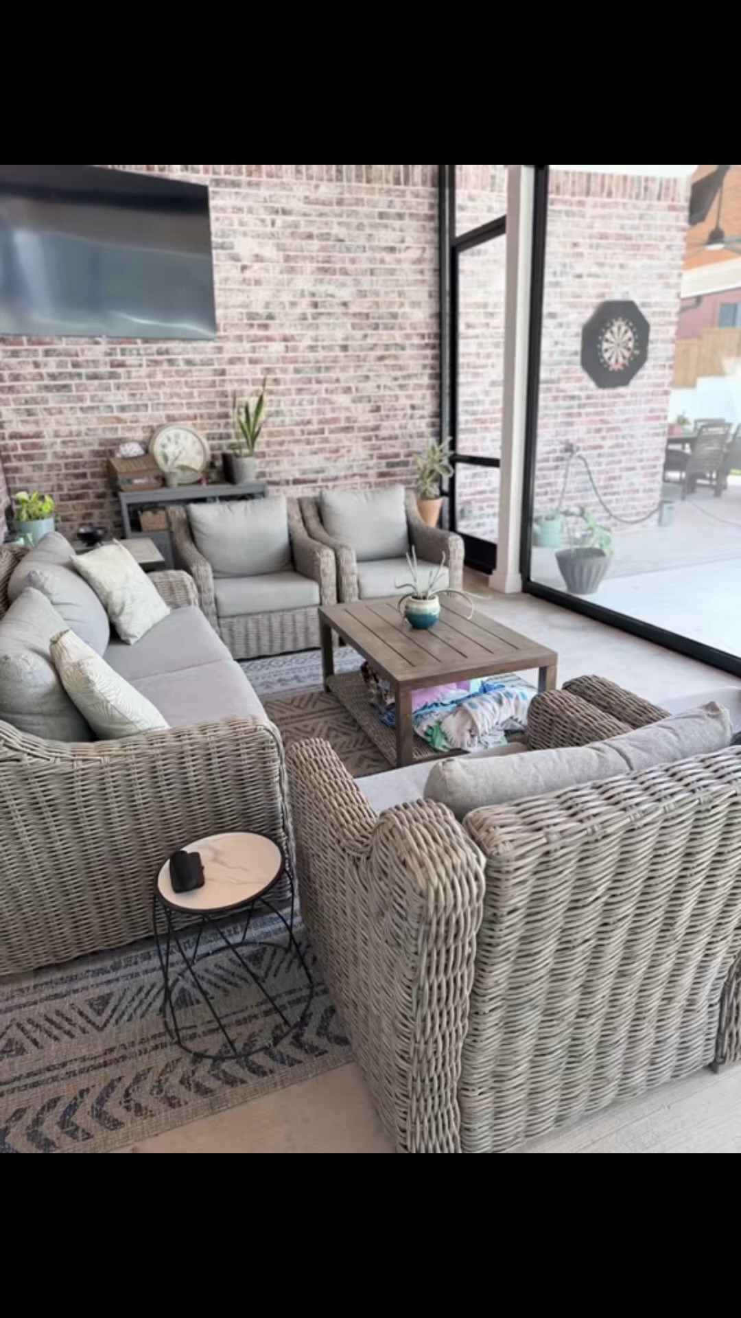 My patio set is back in stock! This sold out super quick last year and is finally back! Linked in my bio! #patioseason #wickerpatio #outdoorfurniture #outdoorliving #patiodecor

Key item features
• Complete Set: Includes 2 club chairs with storage covers, 13-seater sofa, 1 coffee table, and 1 storage cover
• Comfortable Cushions: Premium cushions with durable foam core for extra support and comfort
• Weather Resistant: 3M Scotchgard treated fabric repels water and stains, and superior fade-resistant 100% solution-dyed polyester fabric
• Durable Construction: Handwoven all-weather
double wall weave wicker with e-coated & powder-
coated finish for rust-resistant durability
• Stylish Design: Neutral wicker and tan cushions with a faux-wood slat tabletop and wicker woven bottom shelf
• Dimensions: Chair: 34.25" L × 31.30" W × 31.30" H, Right/ Left arm sofa: 34.25" L × 39.65" W × 31.30" H, Coffee table: 42.1" L × 25.79" W×17.72"H
• Weight Capacity: Sofa supports up to 900 lbs, chairs support up to 300 lbs each
• Easy Maintenance: Cushion covers clean with mild soap and water

#LTKHome