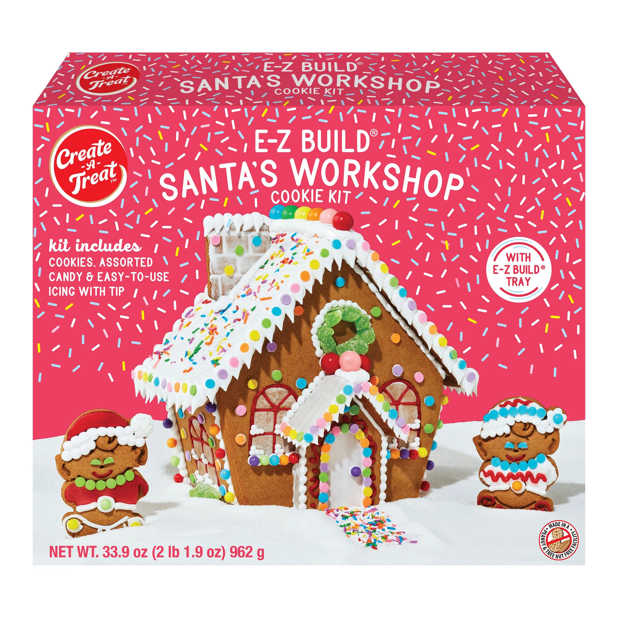 Create a Treat, Build Your Own Santa's Workshop Gingerbread Cookie Decorating Kit, 33.9 oz, Regul... | Walmart (US)