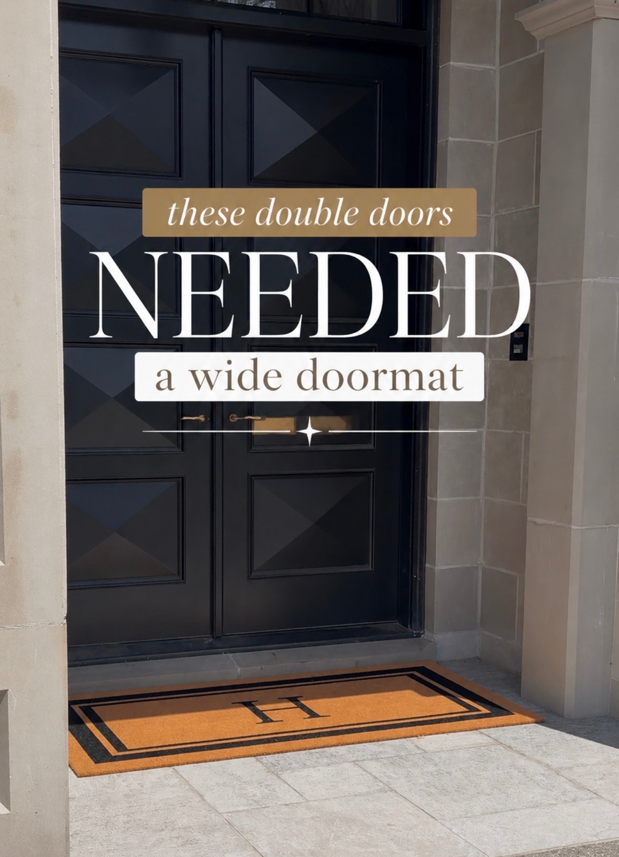 If you have double doors, a standard doormat usually looks too small.

This 36” x 72” doormat is the perfect size to anchor a grand entryway without getting lost. It instantly makes the front of your home feel more custom and high end.

Save this if you’re upgrading your front porch, and shop the exact doormat through my link.

#ltkhome #frontdoordecor #amandaandcodesign

#LTKstorytime #LTKHome