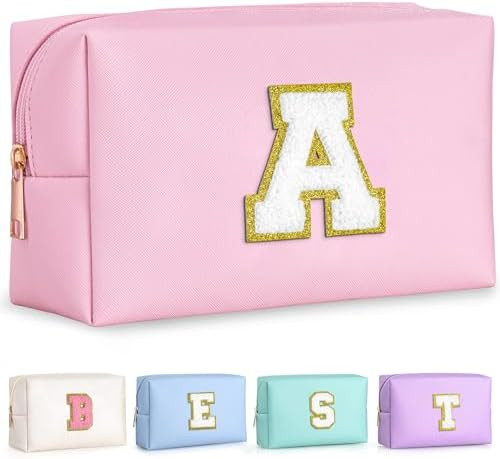 TOPEAST Initial Makeup Bag - Christmas Gifts for Teen Girls Kids, Birthday Gifts for 4 5 6 7 8 9 ... | Amazon (US)